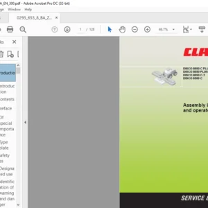 CLAAS  DISCO 8550 C PLUS  8550 C DISCO 8550 PLUS  8550 DISCO 8550 C-T DISCO 8500 C Assembly instructions and operator’s manual