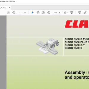 CLAAS DISCO 8550 C PLUS/ 8550 C DISCO 8550 PLUS DISCO 8550 C-T DISCO 8500 C Assembly instructions and operator’s instructions Manual