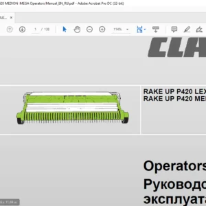 CLAAS DISCO RAKE UP P420 LEXION RAKE UP P420 MEDION  MEGA Operators Manual _EN_RU - PDF DOWNLOAD