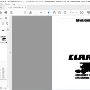 CLAAS DOMINATOR 108 SL - 78 S COMMANDOR 118 CS -112 CS Hydraulik-Elektrik Manual - PDF DOWNLOAD (GERMAN)