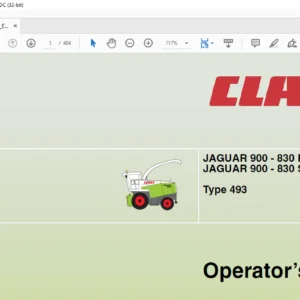 CLAAS  JAGUAR 900 - 830 Profistar JAGUAR 900 - 830 Speedstar Type 493 operator’s manual - PDF DOWNLOAD