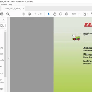 CLAAS JAGUAR 900 - 830 Typ 493 Fitting Instructions Manual_DE_EN_FR - PDF DOWNLOAD