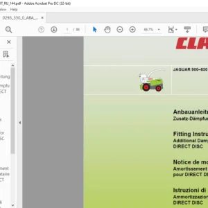 CLAAS JAGUAR 900–830R Additional Damping for DIRECT DISC Fitting Instructions Manual_DE_EN_FR_IT_RU