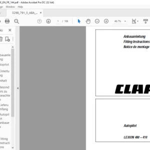 CLAAS JAGUAR LEXION 560 - 510 LEXION 560 TERRA TRAC LEXION 560 Montana - 520 Montana Cab Heater Fitting Instructions Manual_DE_EN_FR