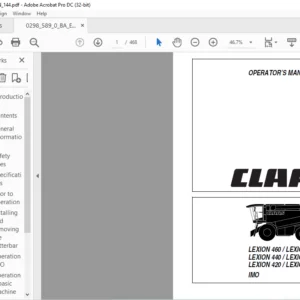 CLAAS LEXION 460 / LEXION 450 LEXION 440 / LEXION 430 LEXION 420 / LEXION 410 IMO OPERATOR’S MANUAL