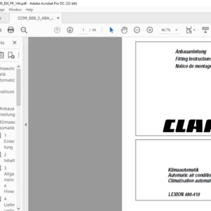 CLAAS LEXION 480-410 Automatic air conditioning control Fitting Instructions Manual_DE_EN_FR - PDF DOWNLOAD