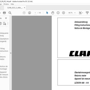 CLAAS LEXION 480 - 410 Returns meter Fitting Instructions Manual_DE_EN_FR - PDF DOWNLOAD