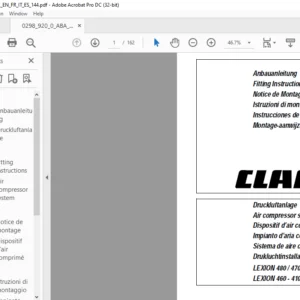 CLAAS LEXION 480 / 470 LEXION 460 - 410 Air compressor system Fitting Instructions Manual_DE_EN_FR_IT_ES - PDF DOWNLOAD