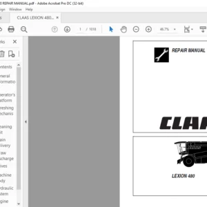 CLAAS LEXION 480 REPAIR MANUAL - PDF DOWNLOAD