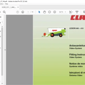 CLAAS LEXION 480 – 410 Video System Fitting Instructions Manual_DE_EN_FR_IT - PDF DOWNLOAD