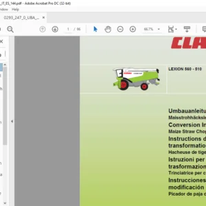 CLAAS LEXION 560 - 510 Maize Straw Chopper Conversion Instructions Manual _DE_EN_FR_IT_ES - PDF DOWNLOAD
