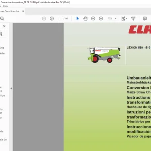CLAAS LEXION 560 - 510  Maize Straw Chopper Conversion instructions Manual_DE_EN_FR_IT_ES - PDF DOWNLOAD