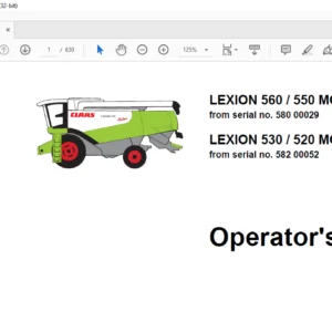 CLAAS LEXION 560 / 550 MONTANA LEXION 530 / 520 MONTANA Operator's Manual - PDF DOWNLOAD