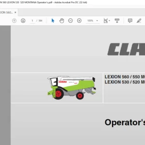 CLAAS  LEXION 560 / 550 MONTANA LEXION 560 LEXION 530 / 520 MONTANA operator’s manual - PDF DOWNLOAD