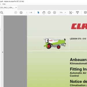 CLAAS LEXION 570 - 510 Automatic Air Conditioning Control Fitting Instructions Manual_DE_EN_FR