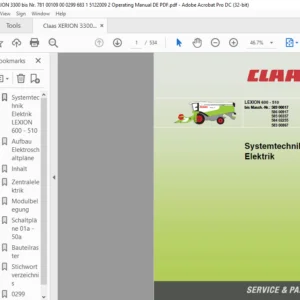 CLAAS LEXION 600 - 510 Systemtechnik Elektrik Manual - PDF DOWNLOAD (GERMAN)