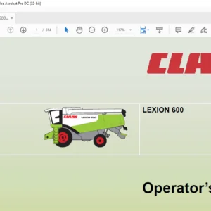 CLAAS LEXION 600 Operator's Manual- PDF DOWNLOAD