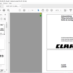 CLAAS LEXION CLAAS Grain tank unloading aid Fitting Instructions Manual_DE_EN_FR - PDF DOWNLOAD