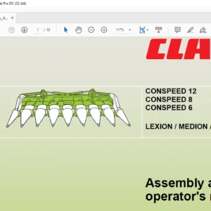 CLAAS LEXION  MEDION  MEGA CONSPEED 12 CONSPEED 8 CONSPEED 6 Assembly and Operator's Manual- PDF DOWNLOAD