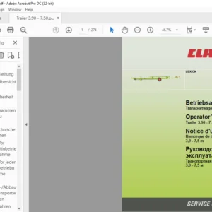 CLAAS LEXION Trailer 3.90 M - 7.50 M Operator’s Manual _DE_EN_FR_RU - PDF DOWNLOAD