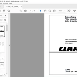 CLAAS LEXION 460 - 405 CLAAS-lntensive separation system (lSS) Fitting Instructions Manual - PDF DOWNLOAD