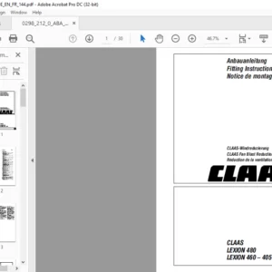CLAAS JAGUAR 880 - 820 Remote control for knife sharpening and electric shearbar adjustment Fitting Instruction Manual_DE_EN_FR
