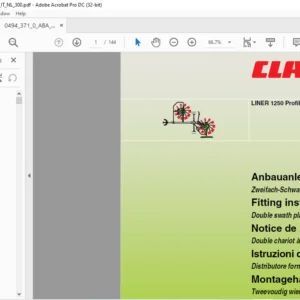 CLAAS LINER 1250 Profil FITTING INSTRUCTIONS Manual _DE_EN_FR_IT_NL - PDF DOWNLOAD