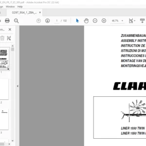 CLAAS LINER 1550 TWIN LINER 1550 TWIN PROFIL ASSEMBLY INSTRUCTIONS MANUAL_DE_EN_FR_IT_ES_