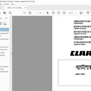 CLAAS LINER 3000  Cylinder bearings MODIFICATION Instructions Manual _DE_EN_FR_IT_NL - PDF DOWNLOAD
