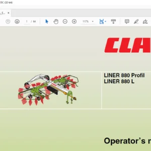 CLAAS LINER 880 Profil LINER 880 L Operator's Manual -  PDF DOWNLOAD