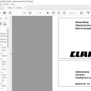 CLAAS MEDION 340 - 310 Cab Heater Conversion instruction Manual_DE_EN_FR - PDF DOWNLOAD