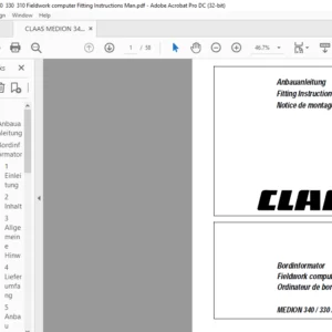 CLAAS MEDION 340 / 330  / 310 Fieldwork computer Fitting Instructions Manual_DE_EN_FR
