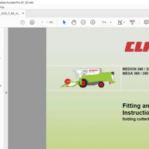 CLAAS MEDION 340 / 330 / 320 / 310 MEGA 360 / 350 folding cutterbar 4.50 M Fitting and Operating Instructions Manual - PDF DOWNLOAD