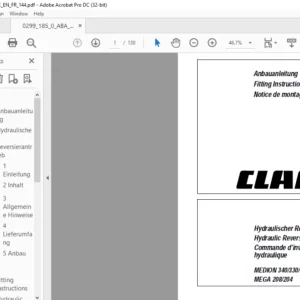 CLAAS MEDION 340/330/310 MEGA 208/204 Hydraulic Reverse Drive Fitting instructions Manual_DE_EN_FR