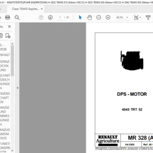 CLAAS MR 328 (A2-1) DPS - MOTOR 4045 TRT 52 Reparatur handbuch - PDF DOWNLOAD (German)