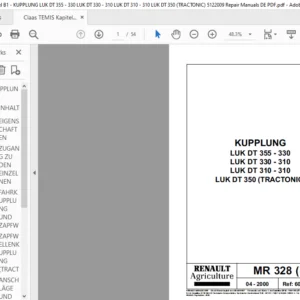 CLAAS MR 328 B1-KUPPLUNG LUK DT 355 - 330 LUK DT 330 - 310 LUK DT 310 - 310 Reparatur handbuch - PDF DOWNLOAD (GERMAN)