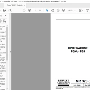 CLAAS MR 328 C1-HINTERACHSE P09A - P25 Reparatur handbuch - PDF DOWNLOAD (German)