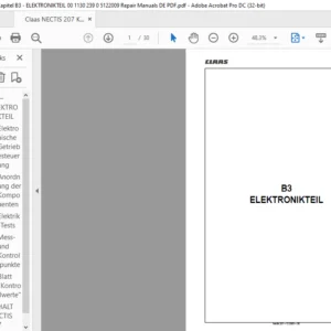 CLAAS Nectis 207 B3-ELEKTRONIKTEIL PDF DOWNLOAD (German)