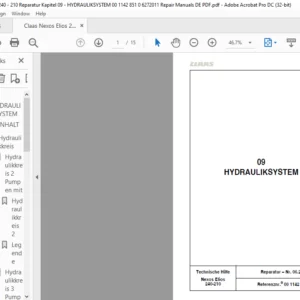 CLAAS Nexos Elios 240-210 09 HYDRAULIKSYSTEM Reparaturhandbuch - PDF DOWNLOAD (German)
