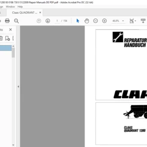 CLAAS QUAORANT1200 Reparatur handbuch - PDF DOWNLOAD (German)