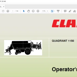 CLAAS  QUADRANT 1150 Operator’s manual  - PDF DOWNLOAD