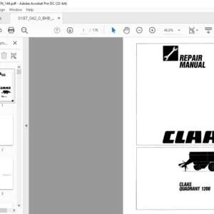 CLAAS QUADRANT 1200 REPAIR MANUAL - PDF DOWNLOAD