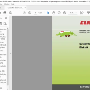 CLAAS QUADRANT 2200 QUADRANT 2200 RC Systemtechnik Elektrik Manual - PDF DOWNLOAD (German)