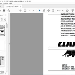 CLAAS QUADRANT 2200 QUADRANT 2200 ROTO CUT Fitting instructions Manual_DE_EN_FR_IT_ES