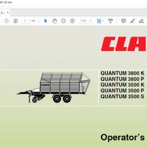 CLAAS QUANTUM 3800 K QUANTUM 3800 P QUANTUM 3500 K QUANTUM 3500 P Operator's Manual- PDF DOWNLOAD