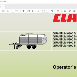 CLAAS QUANTUM 6800 S QUANTUM 5500 S-18 QUANTUM 5500 S-18 QUANTUM 5500 S Operator's Manual- PDF DOWNLOAD