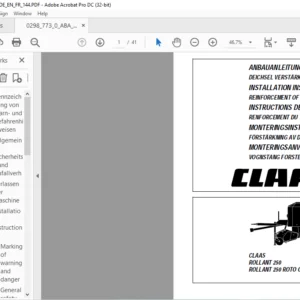 CLAAS ROLLANT 250 ROLLANT 250 ROTO CUT INSTALLATION INSTRUCTIONS MANUAL_DE_EN_FR - PDF DOWNLOAD