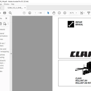 CLAAS ROLLANT 250 ROLLANT 250 ROTO CUT REPAIR MANUAL - PDF DOWNLOAD
