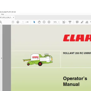 CLAAS ROLLANT 255 RC UNIWRAP Operator’s Manual - PDF DOWNLOAD