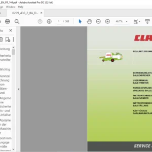 CLAAS ROLLANT 255 UNIWRAP BALE TWISTER USER MANUAL_DE_EN_FR_ - PDF DOWNLOAD